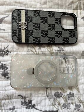 Dkny Black & Gray Monogram Stripe iPhone Case